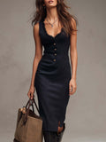 Lace-Trim Pinstripe Midi Dress