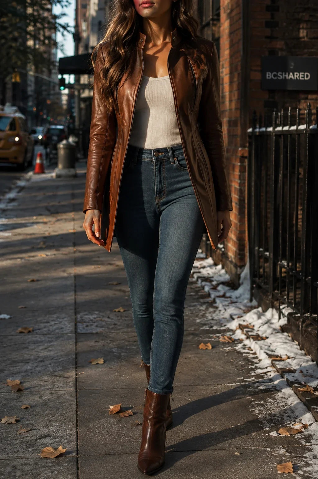 Women's Stand Collar Vintage Faux Leather Jacket
